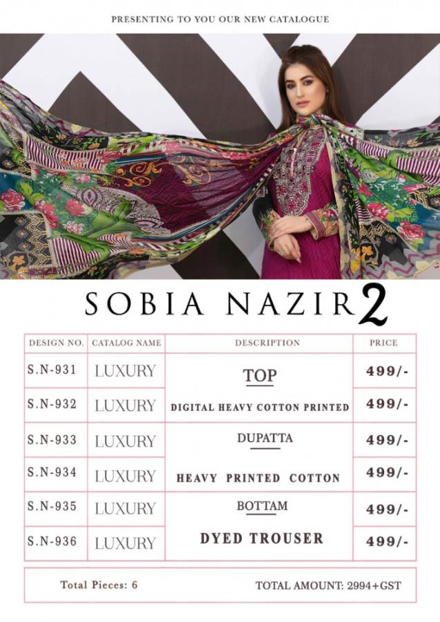 Sobia Nazir 2 Exclusive Party wear Collection Of Karachi Dress Material at Wholesale Price